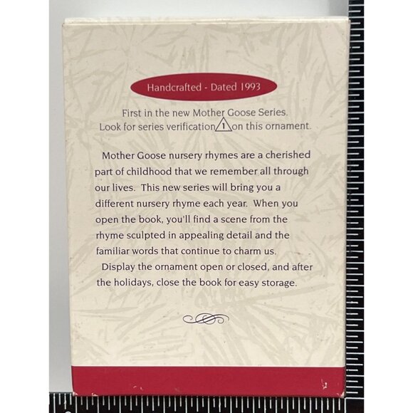 1993 HALLMARK KEEPSAKE ORNAMENT QX528-2 HUMPTY DUMPTY MOTHER GOOSE - Picture 2 of 8